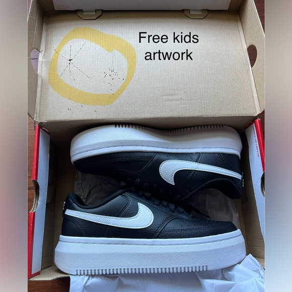 Nike Black and White Court Vision Alta LTE Sneakers (Women) - Picture 8 of 8